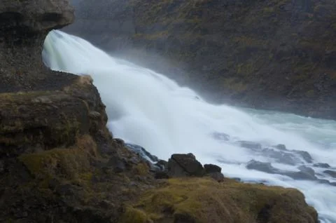 Iceland Waterfall Close Stock Photos