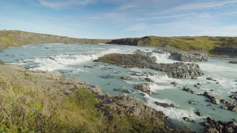 Iceland waterfall 스톡 동영상 96002522