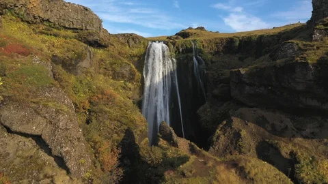Iceland waterfall Stock Footage 128661690