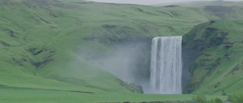 Iceland Waterfall Medium Stock Footage 266710977