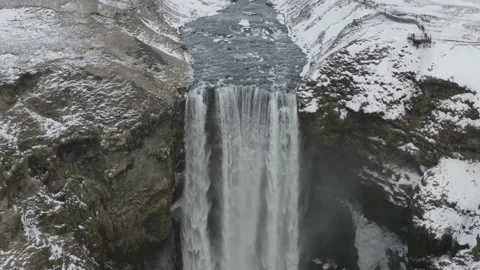 Iceland Waterfall &amp; River Aerial 1 Stock Footage 232395053