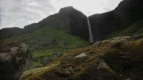 Iceland waterfall slide Vídeo Stock 42454332