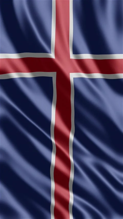 Iceland waving flag Stock Footage 288004320