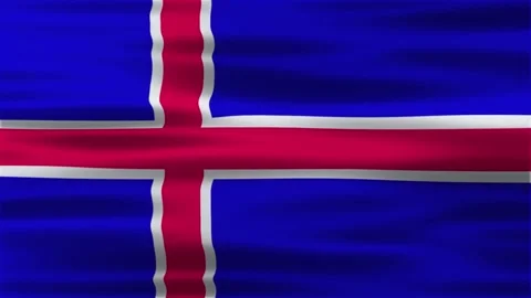Iceland waving flag Stock Footage 312484476