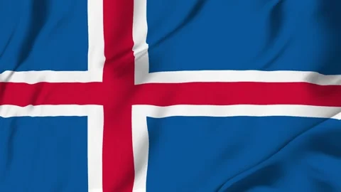 Iceland waving flag looping seamless for identity news politics sports camp.. Stock Footage 342879841