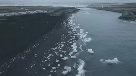 Icelandic Black sand Beach Stock Footage 221888525