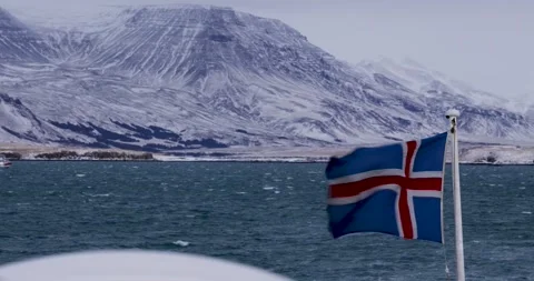 Icelandic Flag blowing in th e Wind Vídeos de archivo 271412456