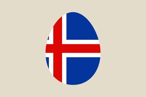 Icelandic Flag Easter Egg vector illustration of a national symbol for patr.. Stock Illustration