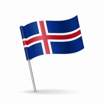 Icelandic flag map pointer layout. Vector illustration. Stock Illustration
