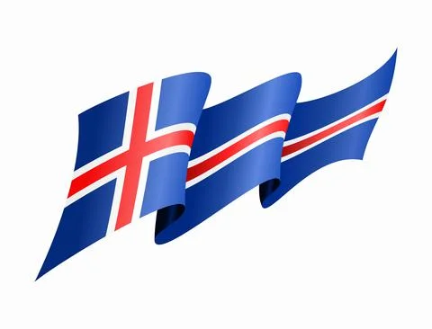 Icelandic flag wavy abstract background. Vector illustration. Stock-Illustration