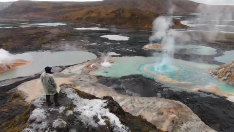 Icelandic geothermal field Stock Footage 313723173