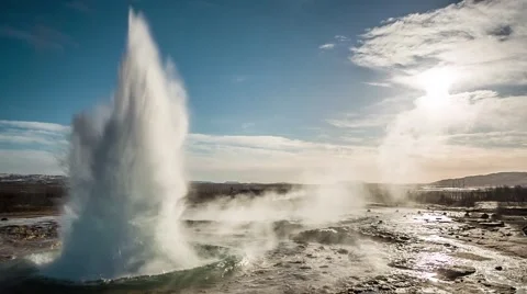 Icelandic Geyser Video stock 60769297