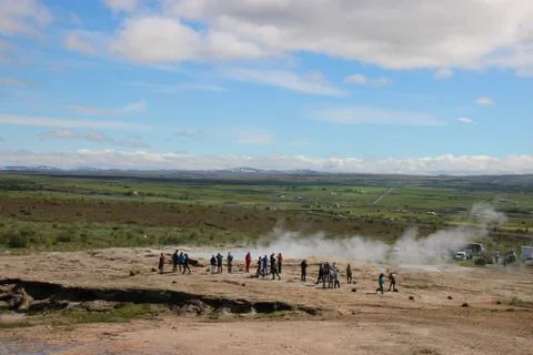 Icelandic geyser park Stock Photos