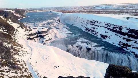 Icelandic Gullfoss waterfall Vídeos de archivo 106192587