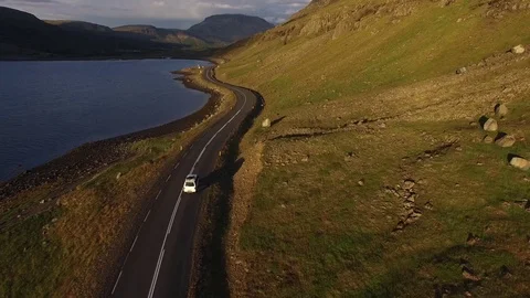 Icelandic road by drone Stock-Footage 70872297