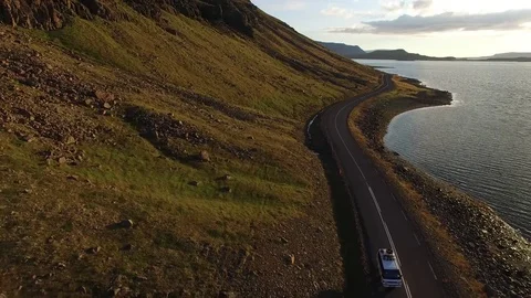 Icelandic road by drone Stock-Footage 70872357