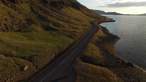 Icelandic road by drone Stock-Footage 70872494