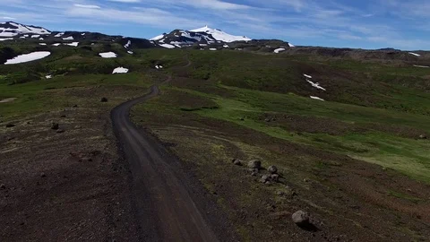 Icelandic road by drone Stock-Footage 70874724