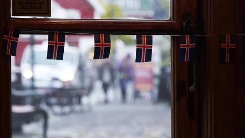 Icelandic small flags Vídeos de archivo 78260977