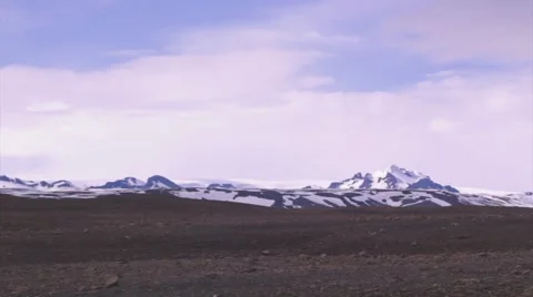 Icelandic Snowy Mountain Range Stock Footage 53115070