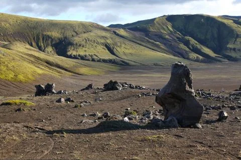 Icelandic view to mountains Stock Photos