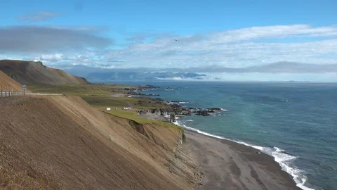 Icelandic volcanic beach 1 Stock Footage 81249919