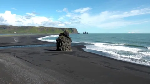 Icelandic volcanic beach 9 Stock Footage 81432349