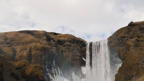 The icelandic waterfall clsoe up Stock Footage 89809060
