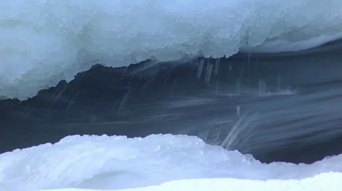 Ice&amp;Running water1 Stock Footage 1052237
