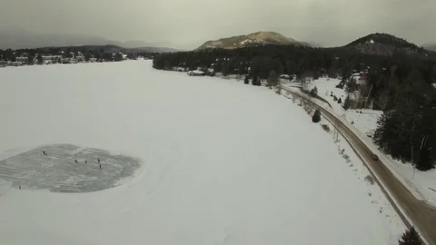 Iceskating in the Adirondack Mountains Stock Footage