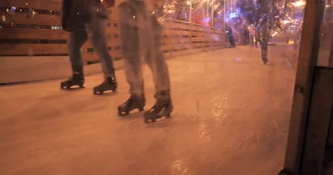 Iceskating at Viennas "Eistraum" Stock Footage 136113562