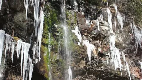 Icey waterfall Video stock 10750813