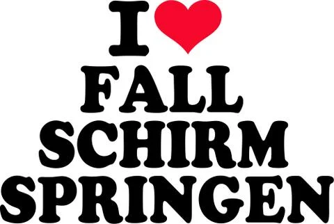 Ich liebe Fallschirm springen Stock Illustration