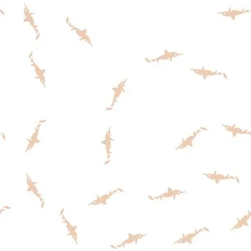 Ichthyosaurus dinosaur glyph vector seamless pattern sign Stock Illustration