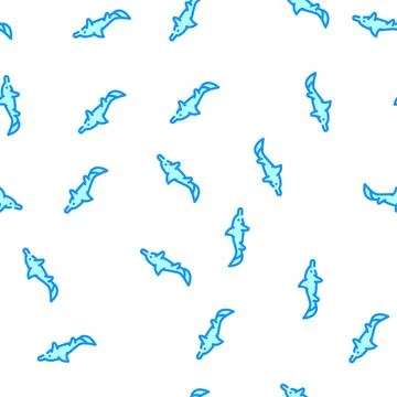 Ichthyosaurus dinosaur vector seamless pattern sign Stock Illustration