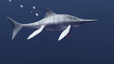 Ichthyosaurus swims Stock Footage 321277447