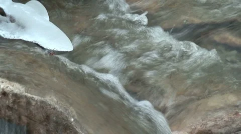 Icicle and river Stock Footage 982787