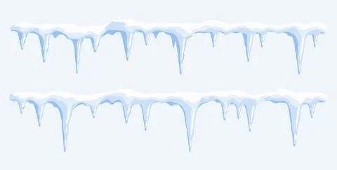 Icicle Border Winter Snow Edge Stock Illustration