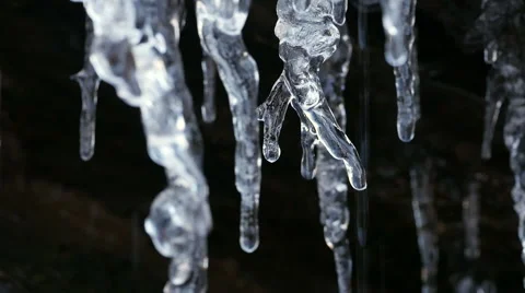 Icicle Close Up With Drips Stock Footage 45983568