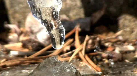 Icicle in downspout; 2 Stock Footage 10758565