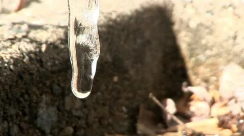 Icicle in downspout; 3 Stock Footage 10758607