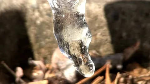 Icicle in downspout Stock Footage 10758560