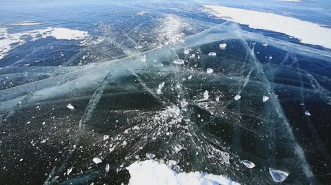 Icicle on the Ice is Broken Video stock 53264733