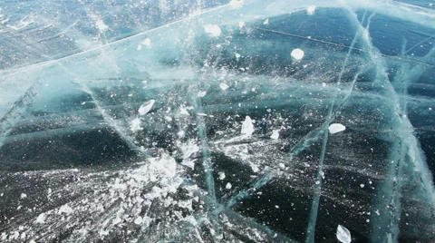 Icicle on the Ice is Broken Video stock 53264739