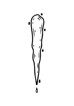 Icicle icon doodle hand drawn. Outline line drawing clipart symbol. Vector .. Stock Illustration