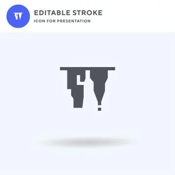 Icicle icon vector, filled flat sign, solid pictogram isolated on white, logo イラスト素材