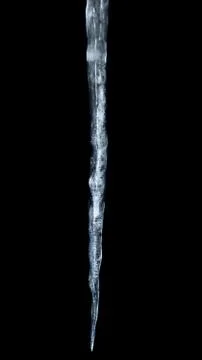 Icicle isolated on black Stock Photos