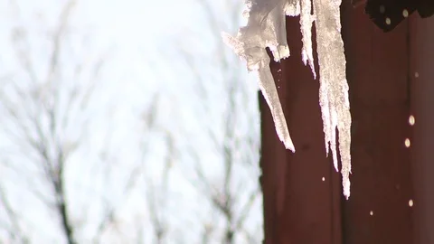 Icicle melt sun sky Video stock 74248794