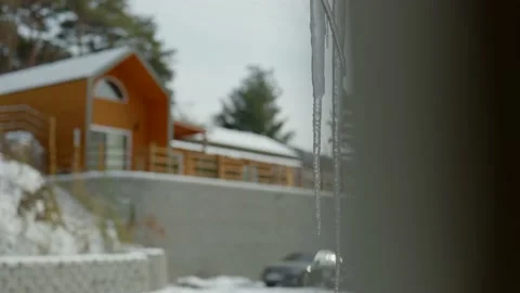 Icicle slide shot Stock Footage 228711817