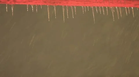 Icicle in the snow Stock Footage 44513965